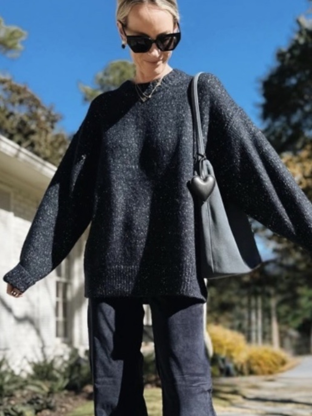 J. Crew Relaxed Crewneck Sweater in Navy Blue